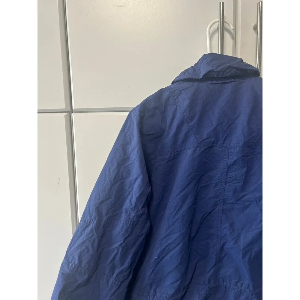 Vintage Schoffel Blue Utility Jacket Hooded Full Zip Windbreaker‎ Mens Medium